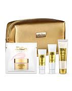 Набор с золотой косметичкой Luxury Travel Essentials: пенка для умывания,сыворотка,крем,маска Zeitun